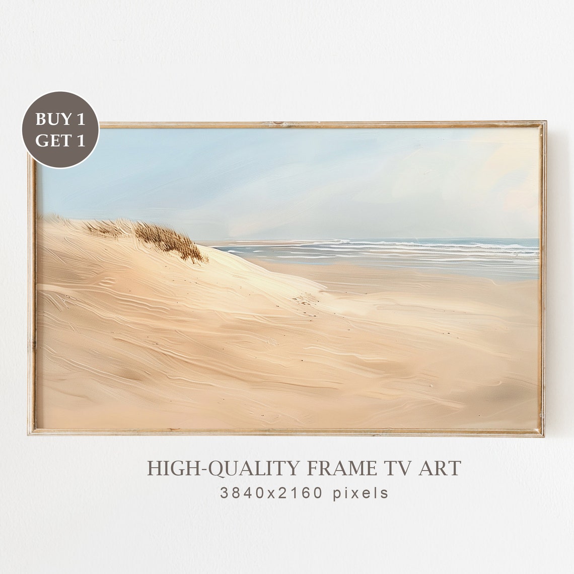Sandy Beach Dunes Serene Shoreline Ocean View Coastal Poster