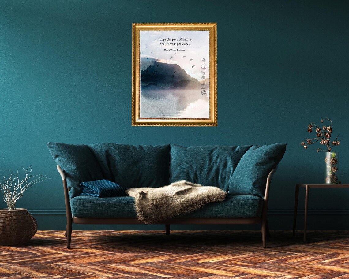 Ralph Waldo Emerson Nature Quote Art Print, Forest Bathing - Image 2