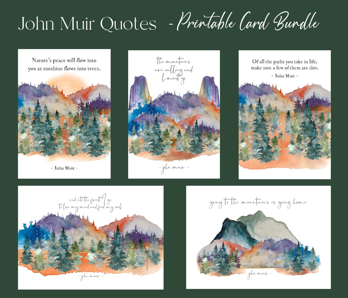 John Muir Quotes Nature Art Print, Tree Hugger