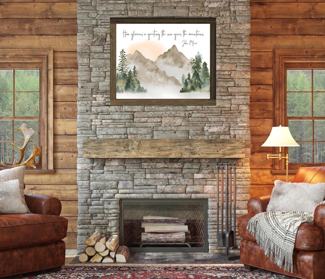 John Muir Quote, Mountains and Sun Nature Art Print - Image 2