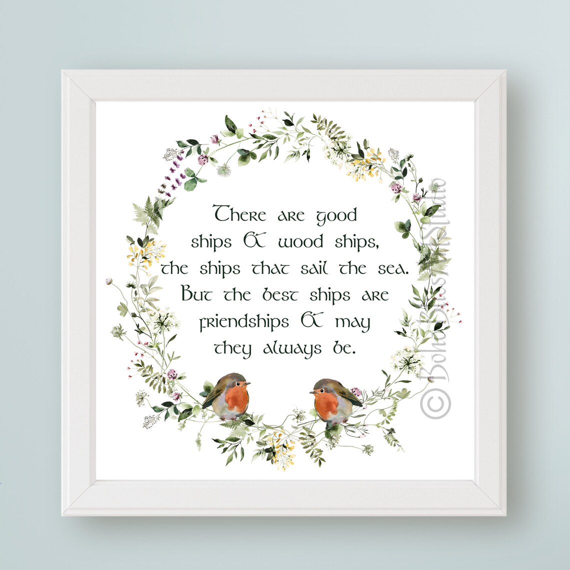 Irish Toast Ships Art Print, Ireland Friendship Quote