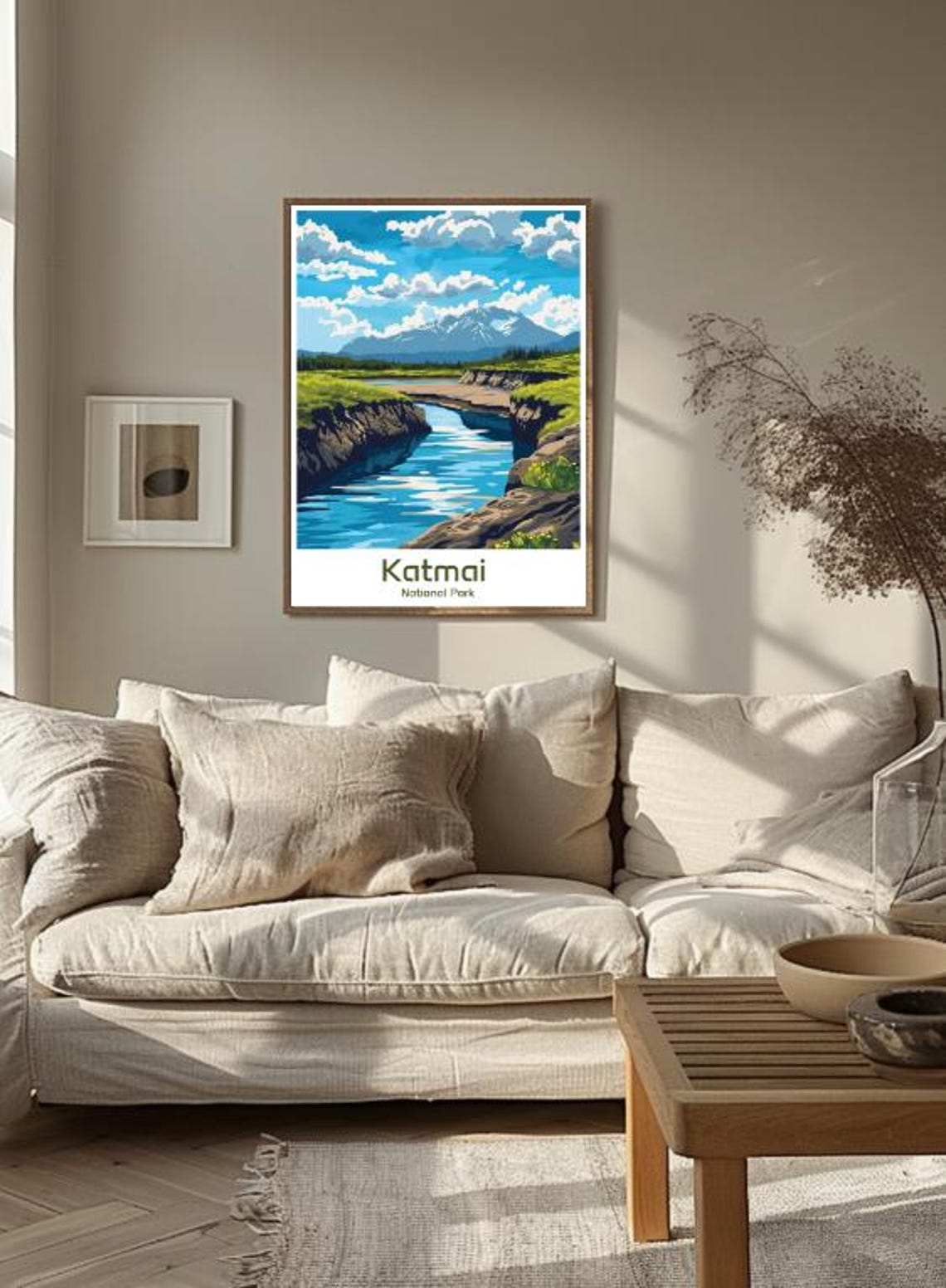 Katmai National Park Wild River Valley Snowy Peaks Travel Poster - Image 3