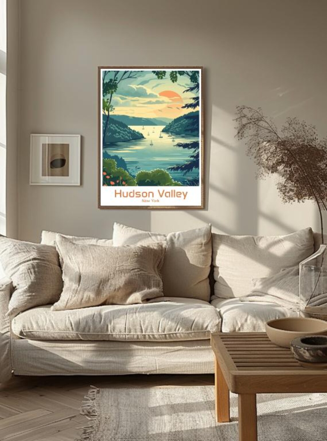 Hudson Valley New York Sailboats Sunset River Scenic Travel Poster - Image 3