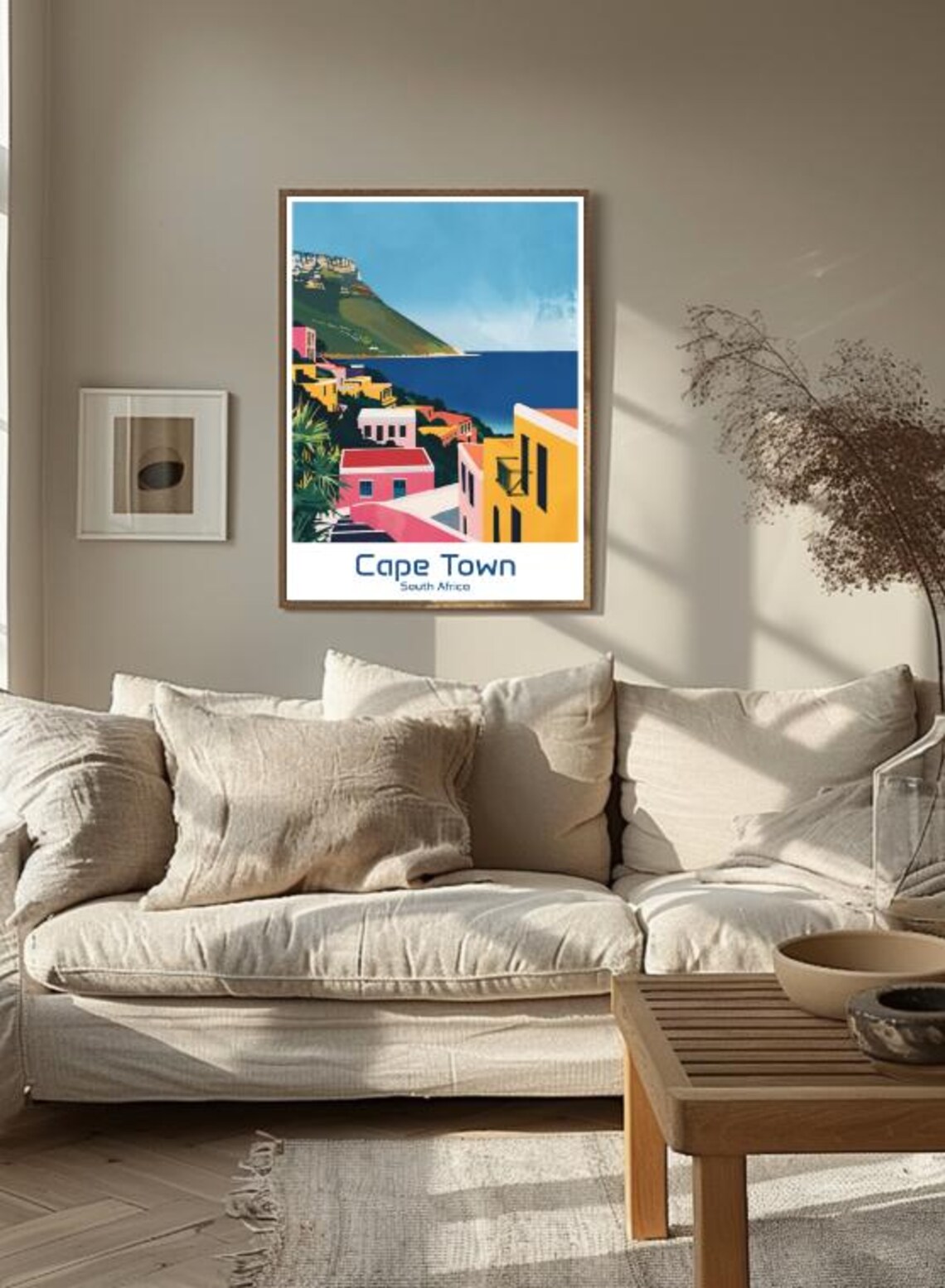 Cape Town South Africa Table Mountain Colorful Hillside Travel Poster - Image 3