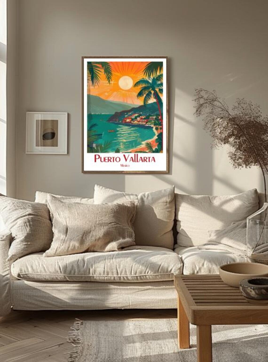 Puerto Vallarta Mexico Bay Sunset Palms Tropical Beach Poster - Image 3