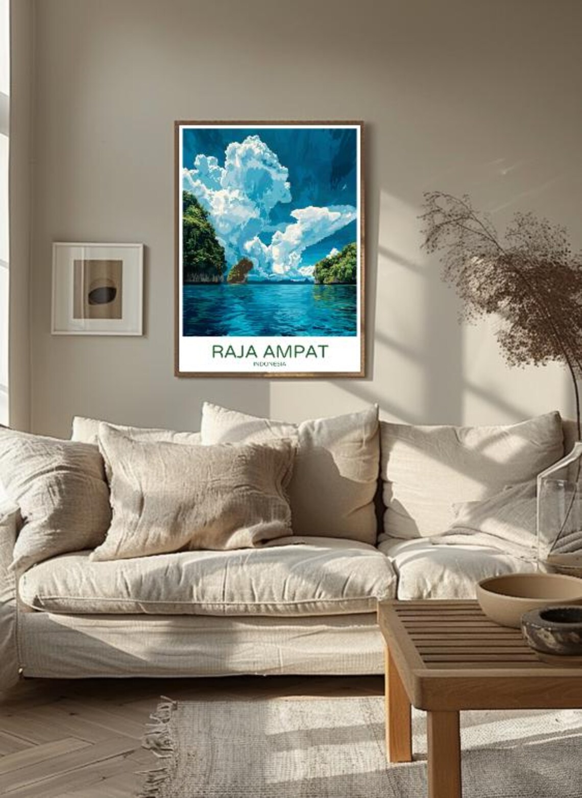 Raja Ampat Indonesia Limestone Islets Turquoise Seascape Travel Poster - Image 3