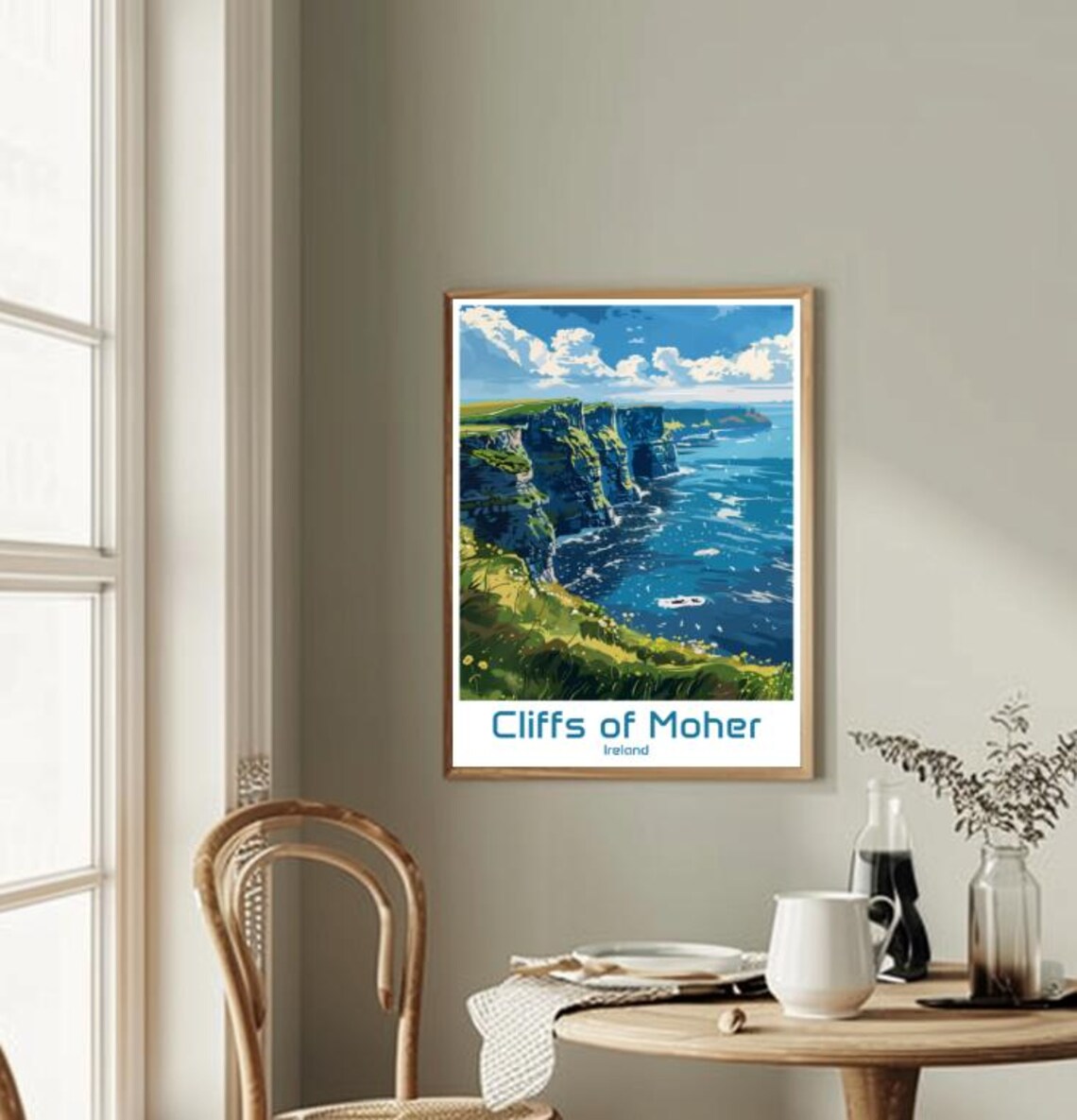 Cliffs Of Moher Ireland Sea Cliffs Vintage Illustrated Travel Poster - Image 2