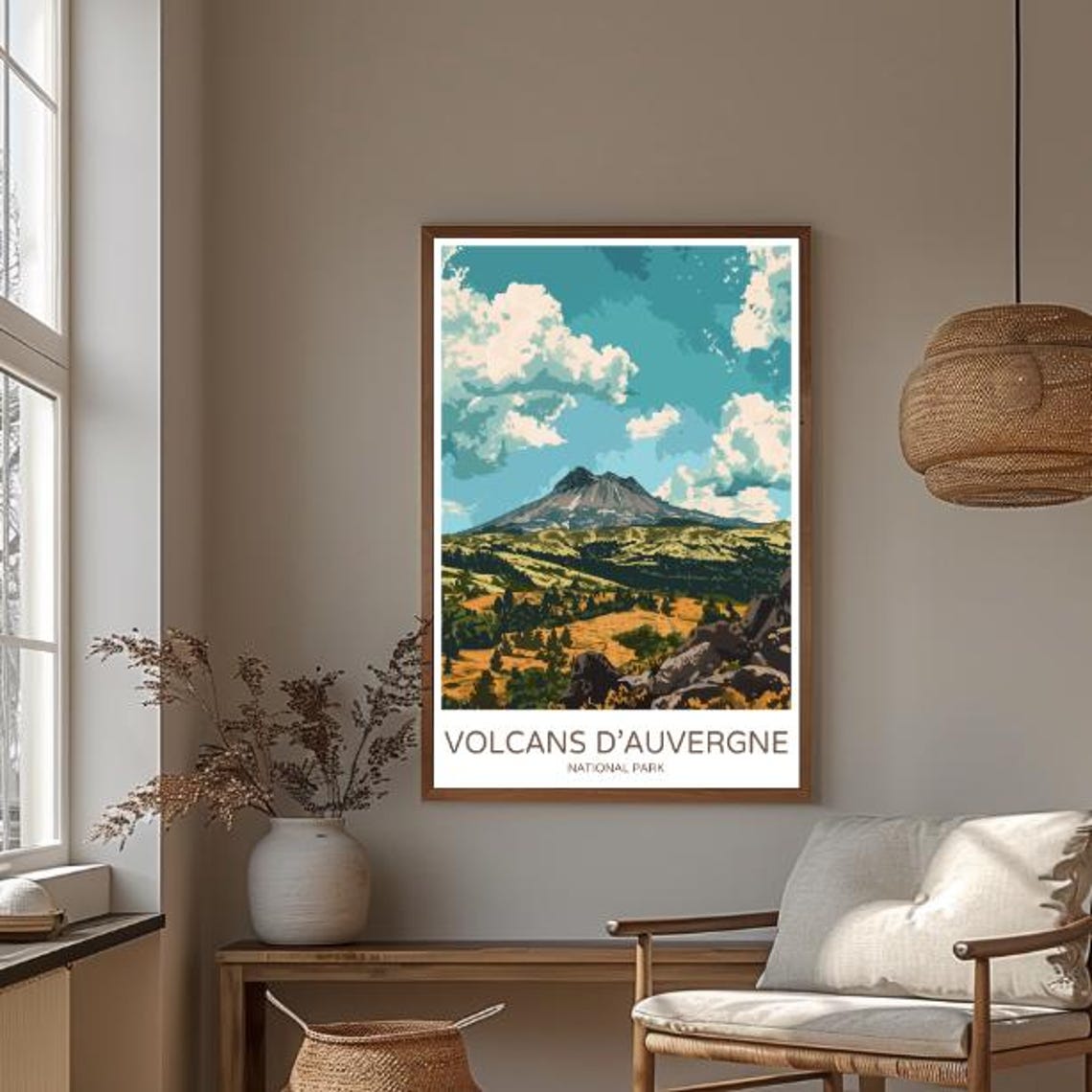 Parc Naturel Rgional Des Volcans Dauvergne France Scenic Volcano Landscape Poster French Nature Wall Art Outdoor Adventure Decor - Image 3