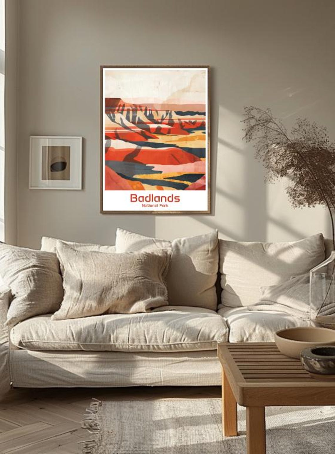 Badlands National Park Red Rock Formations Abstract Art Poster - Image 3
