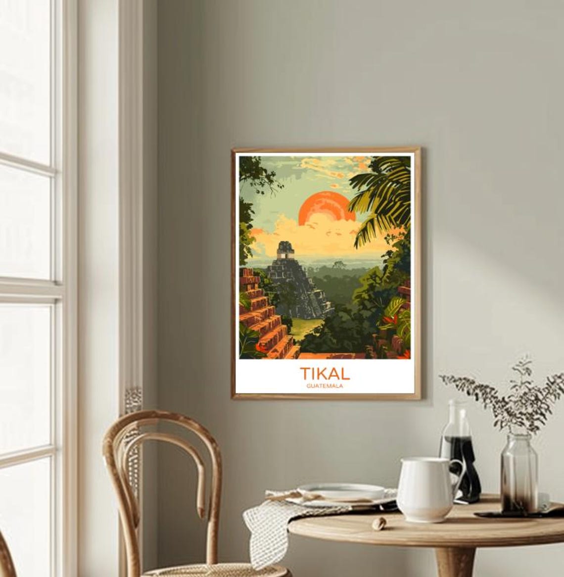 Tikal Guatemala Ancient Mayan Ruins Sunset Jungle Travel Poster - Image 2