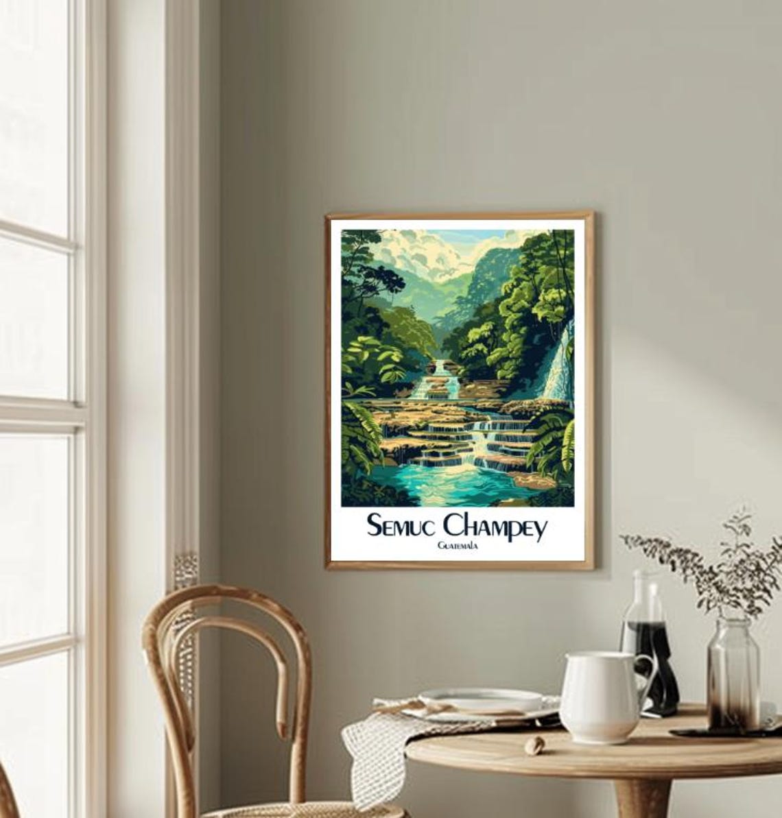 Semuc Champey Guatemala Tiered Waterfalls Jungle Travel Poster - Image 2
