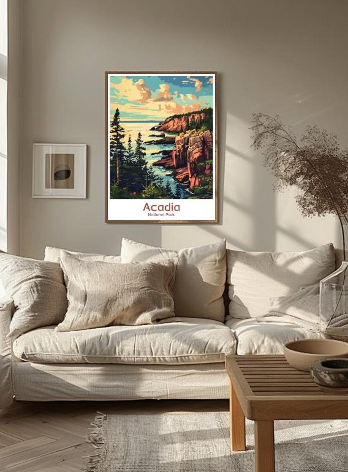 Acadia National Park Rocky Cliffs Sunset Coastal Travel Poster - Image 3