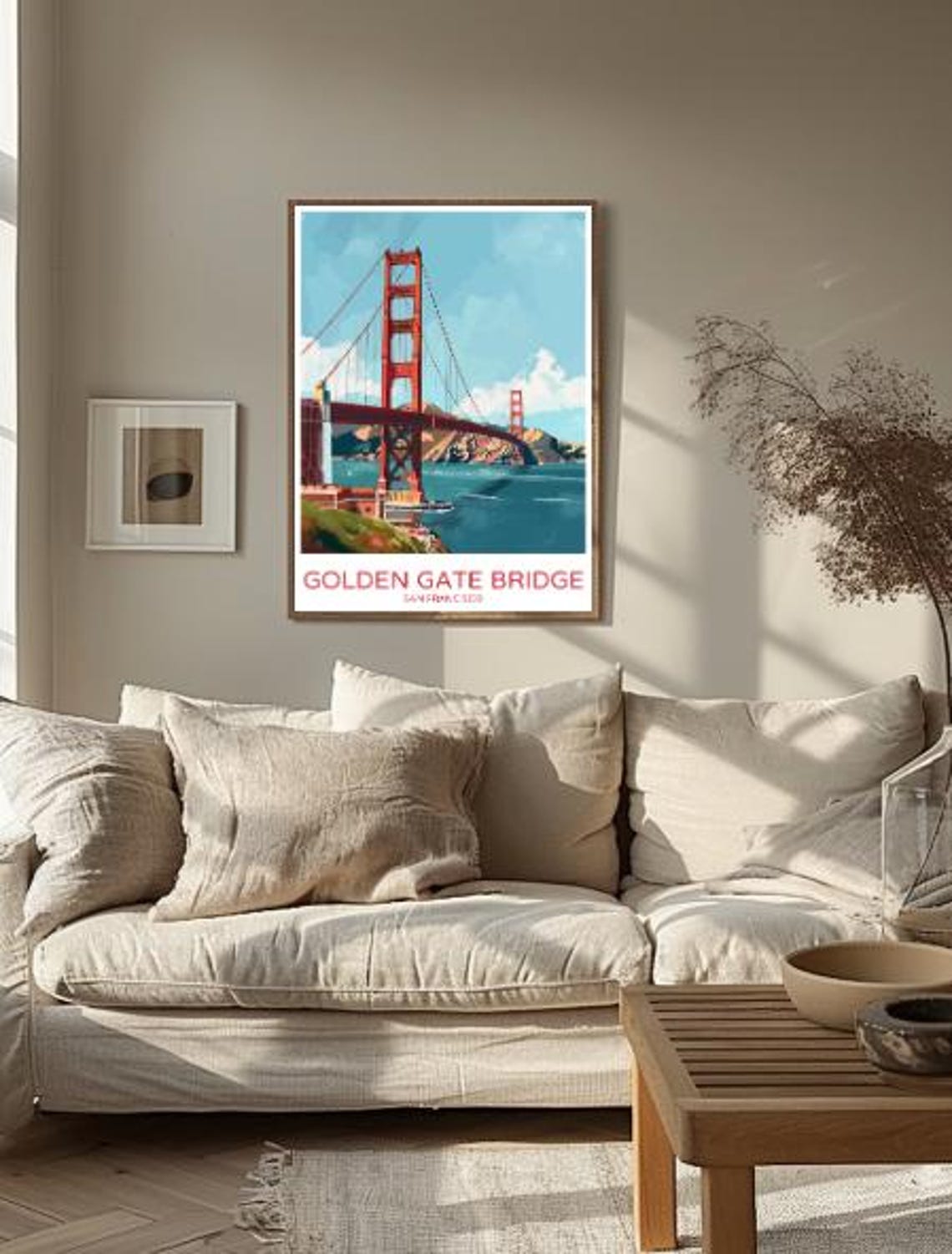 Golden Gate Bridge San Francisco Travel Poster With Bay View Art - Image 2