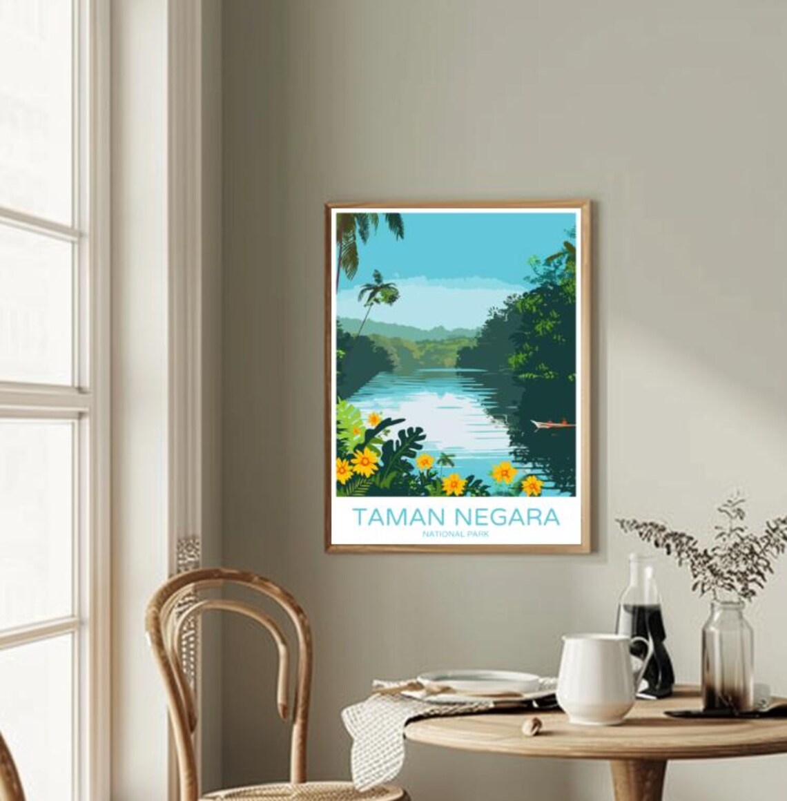 Taman Negara National Park Rainforest River Vintage Travel Poster - Image 2
