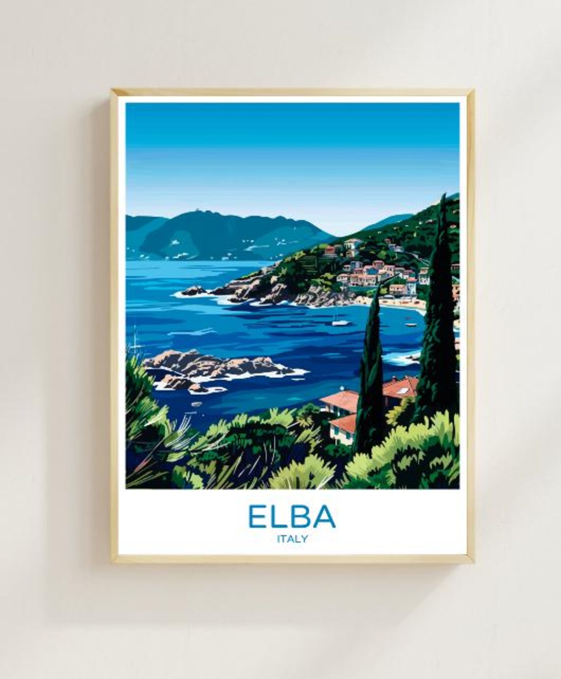 Elba Italy Island Coastline Rocky Cove Tuscan Archipelago Poster