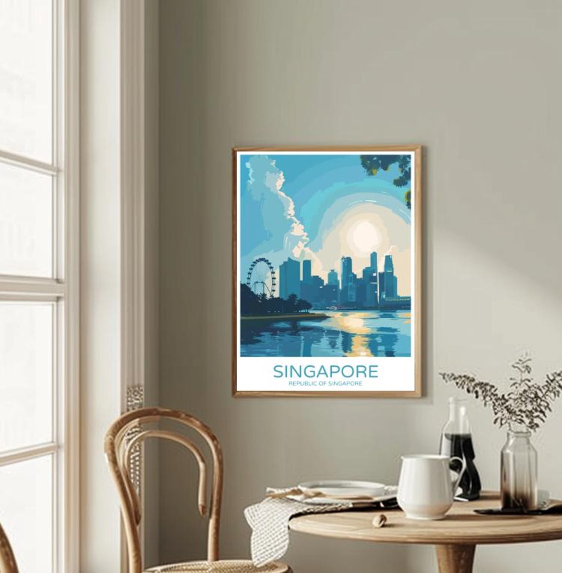 Singapore City Skyline Marina Bay Waterfront Travel Poster Gift Idea - Image 2