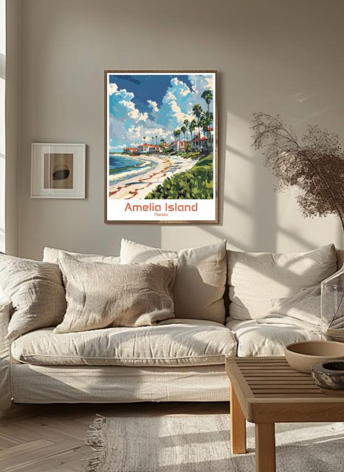 Amelia Island Florida Vintage Travel Beach Resort Scene Poster - Image 3