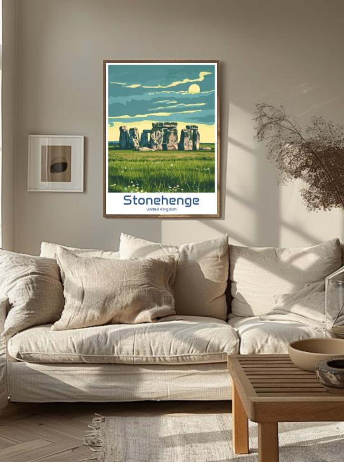 Stonehenge United Kingdom Sunset Stones Retro Illustration Poster - Image 3
