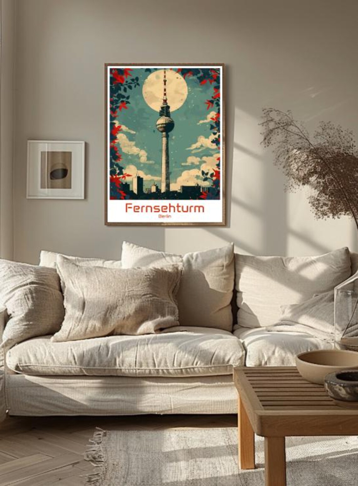 Berlin Fernsehturm TV Tower Moonlight Illustration Travel Poster - Image 3