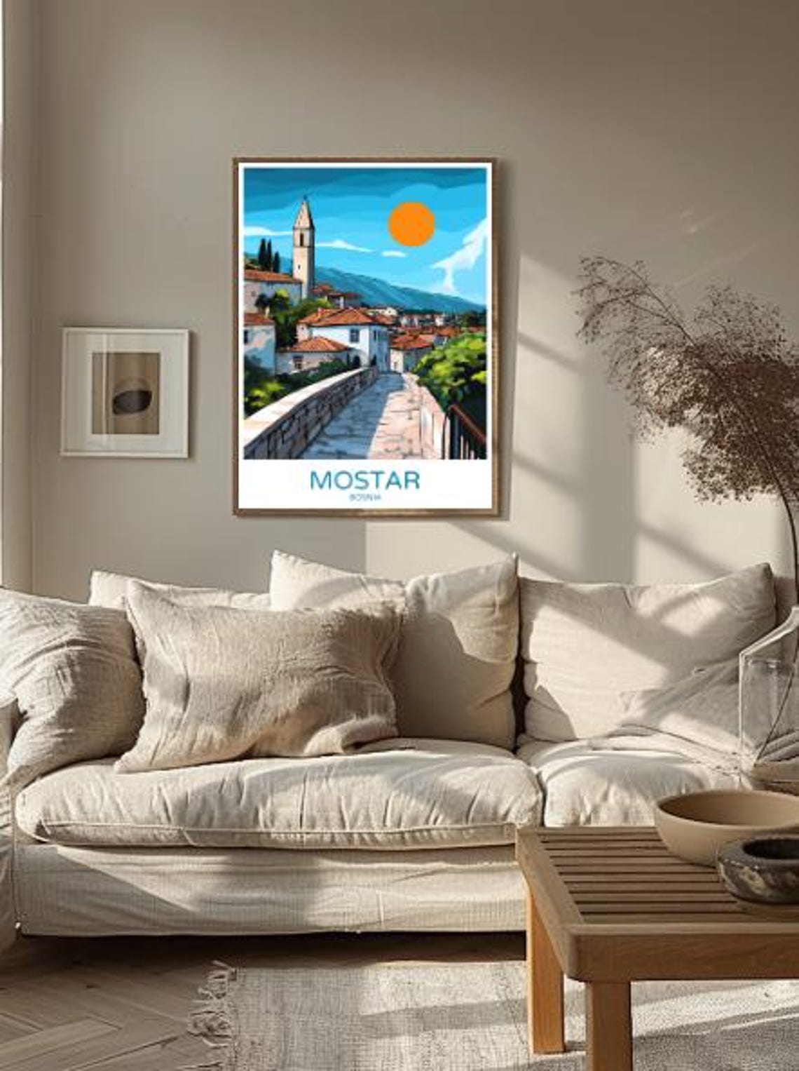 Mostar Bosnia Stari Most Bridge Old Town Balkan Travel Poster - Image 2