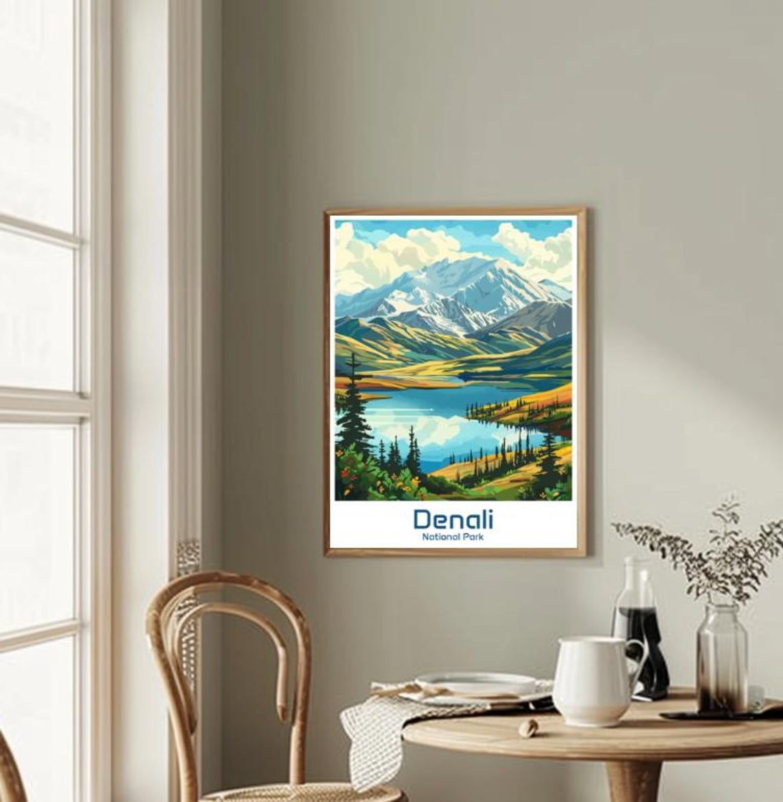 Denali National Park Vintage Travel Poster Snowcapped Alaska Mountain - Image 2