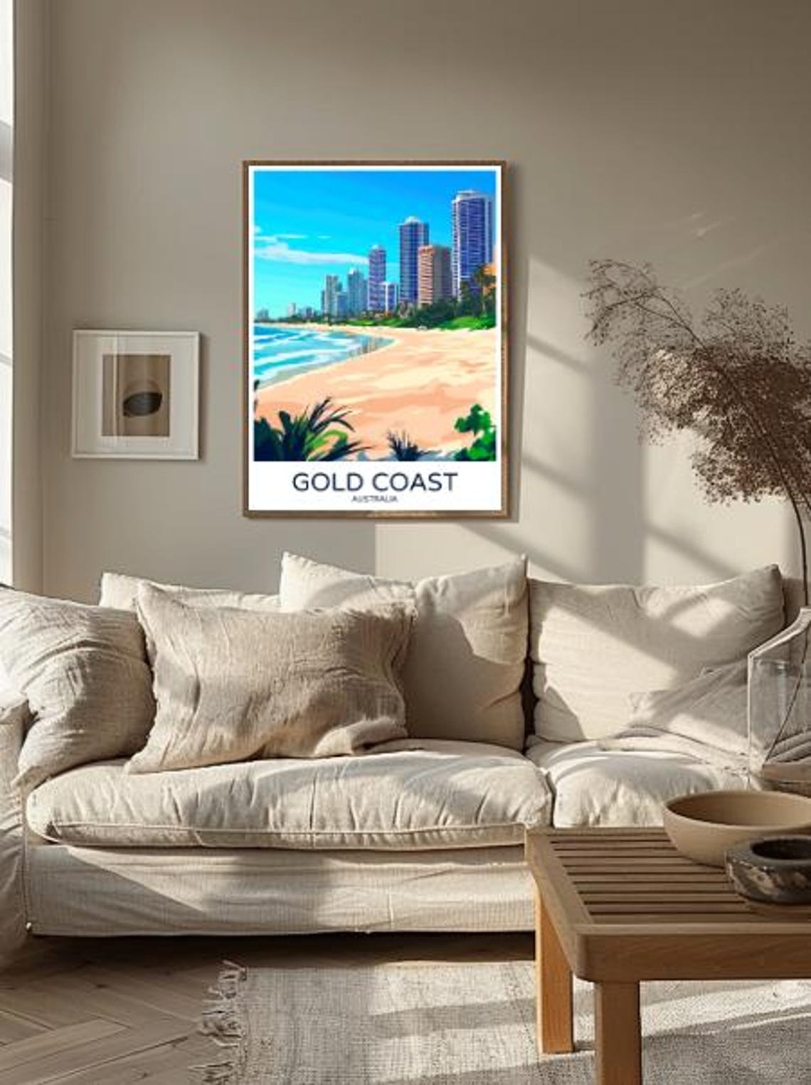 Gold Coast Australia Skyline Beach City Vintage Travel Poster - Image 2