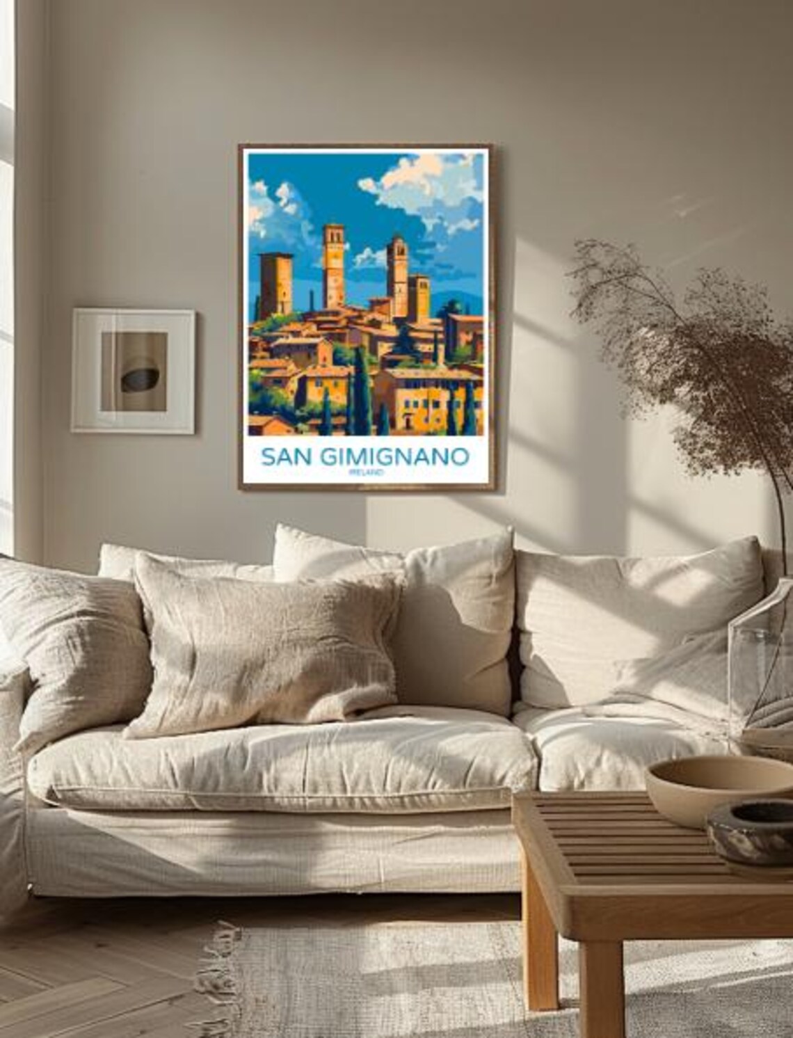 San Gimignano Hill Town Medieval Towers Illustration Travel Poster - Image 2