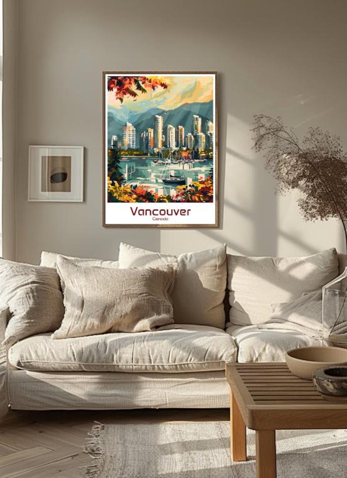 Vancouver Canada Skyline Harbor Mountain Fall Foliage Travel Poster - Image 3