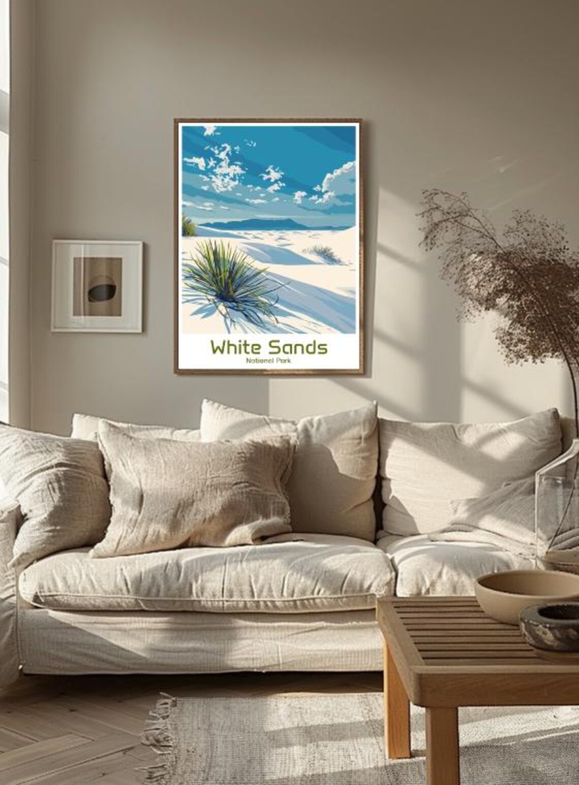White Sands National Park Vintage Travel Poster Desert Dunes Landscape Art - Image 3