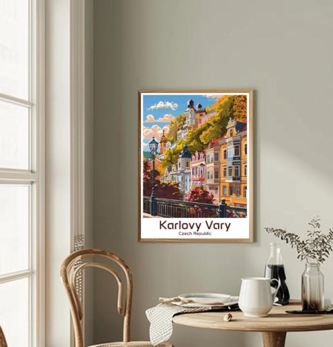 Karlovy Vary Czech Republic Spa Town Street Vintage Travel Poster - Image 2