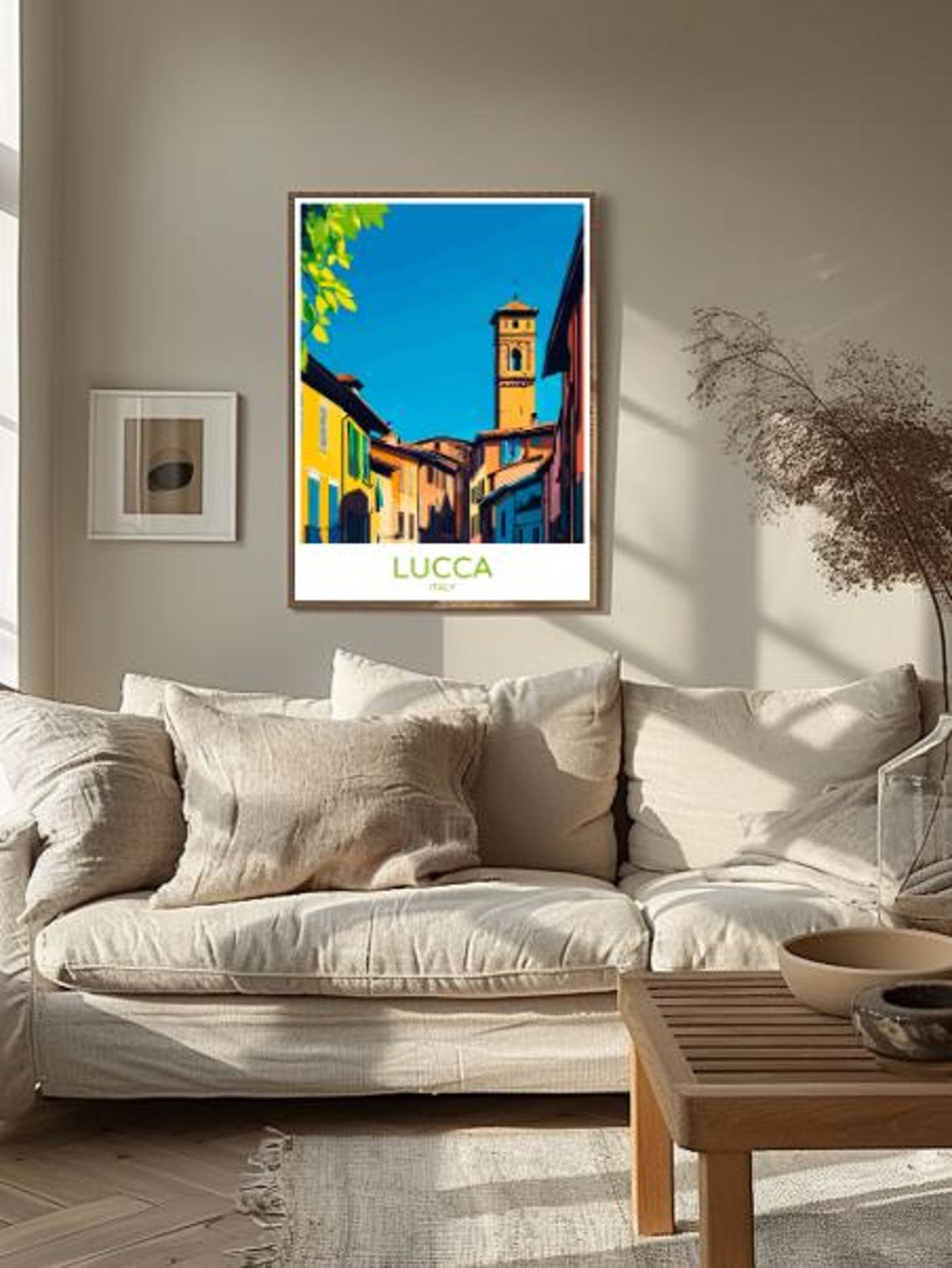 Lucca Italy Travel Poster Scenic Wall Art Of Medieval Walls And Tuscan Countryside Italian City Print European Decor - Image 2