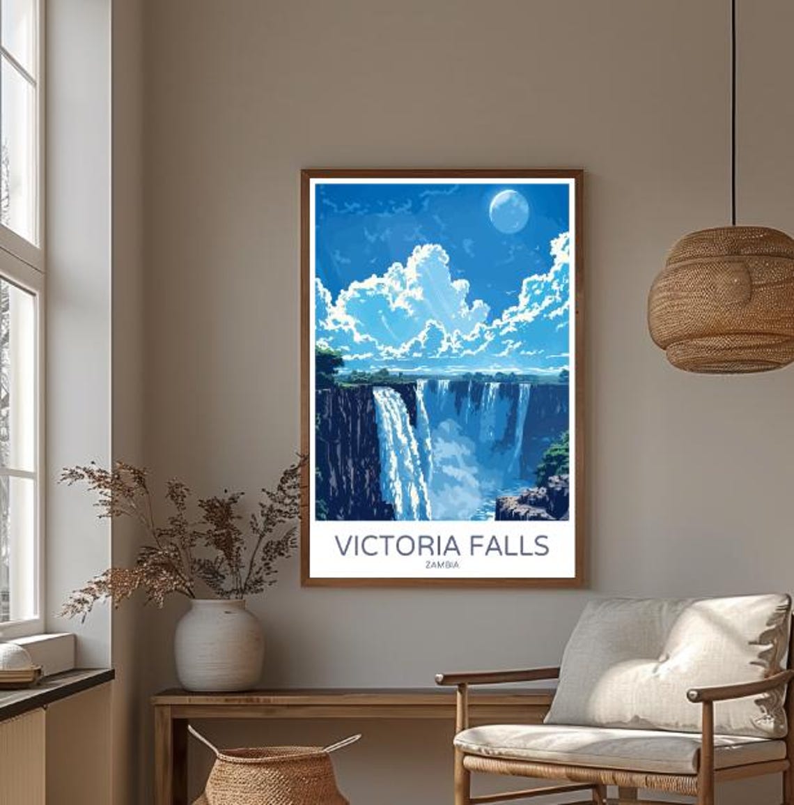 Victoria Falls Zambia Waterfall Mist Dramatic Scenic Travel Poster - Image 3