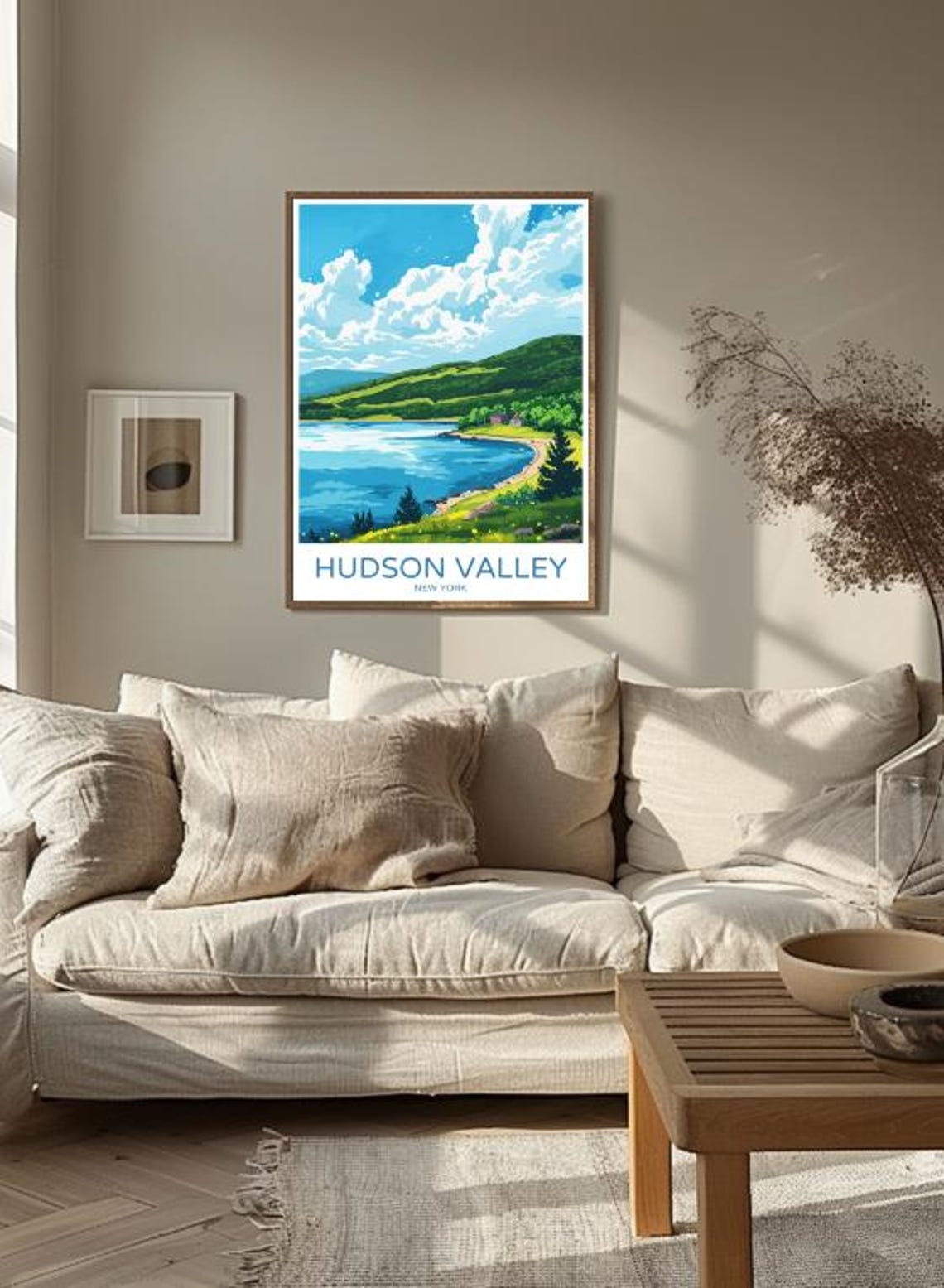 Hudson Valley New York River Hills Summer Scene Idyllic Travel Poster - Image 3