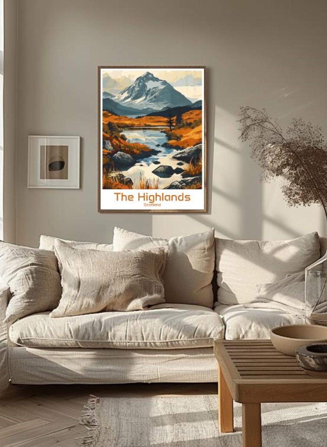 The Highlands Scotland Mountain Lake Autumn Moor Vintage Travel Poster - Image 3