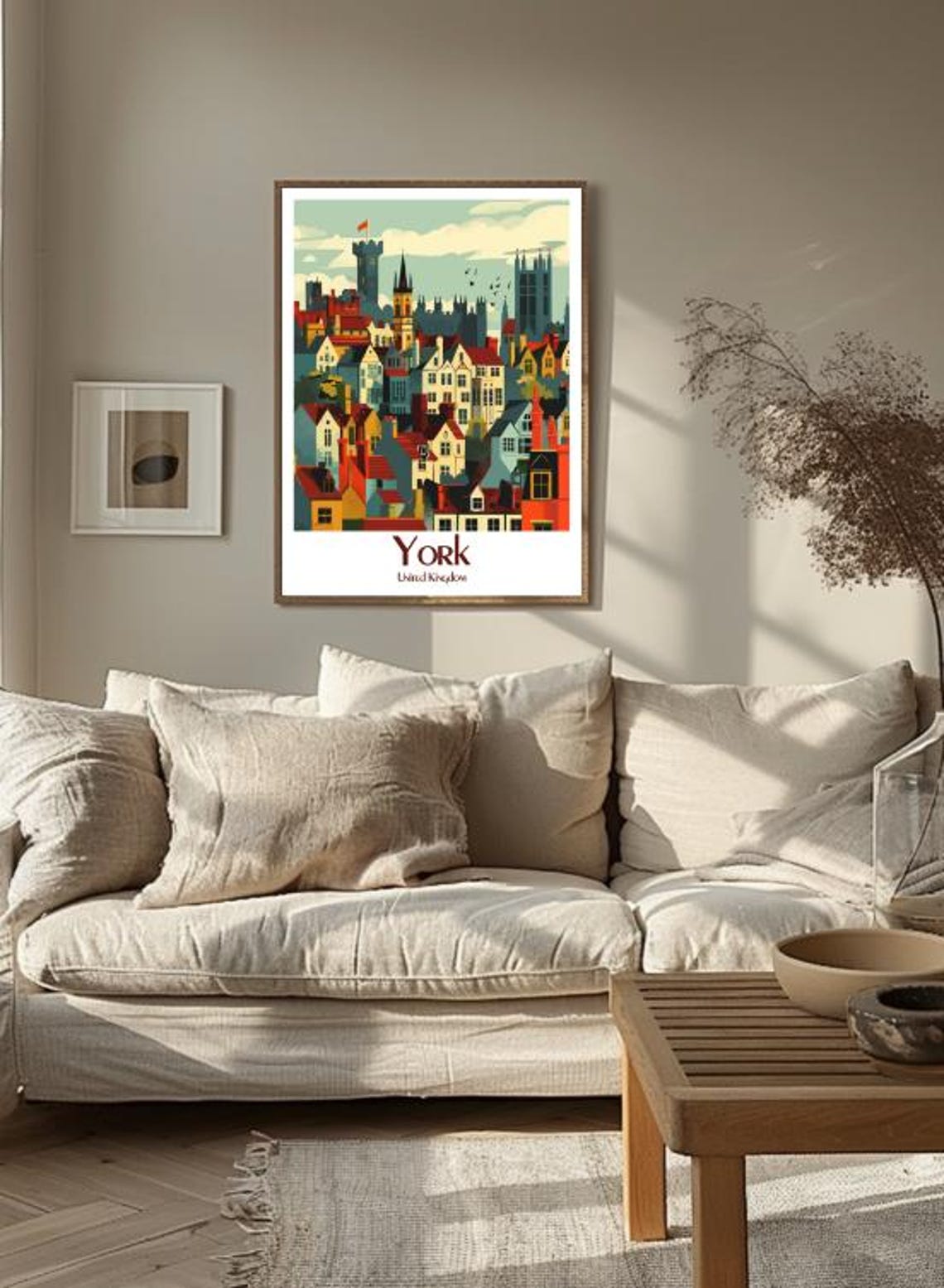 York Historic Rooftops Colorful Cityscape Travel Poster England - Image 3
