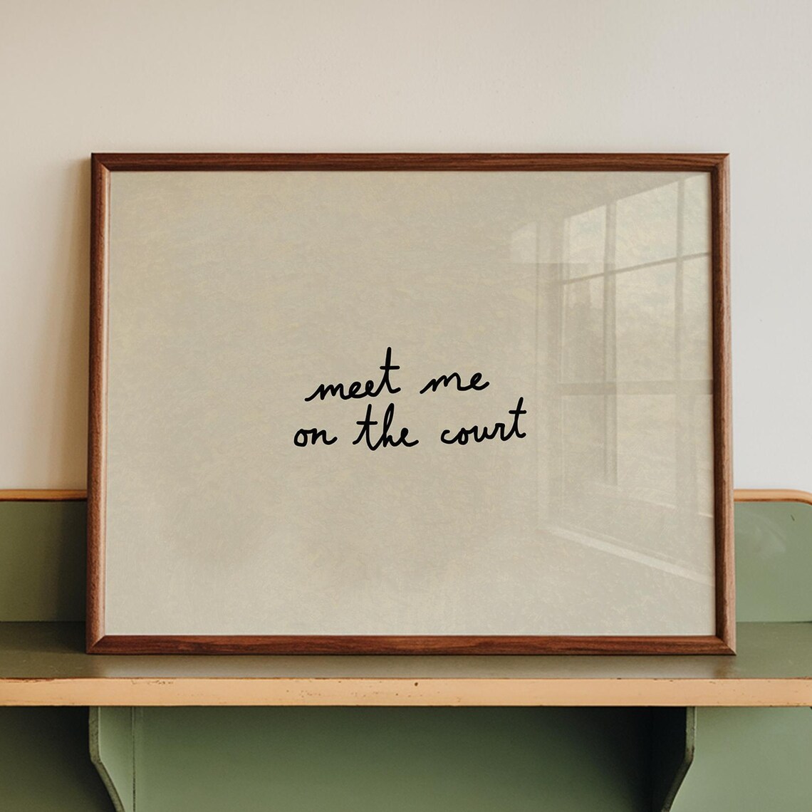 Meet Me On The Court Handwritten Sports Poster Art Decor Gift Home