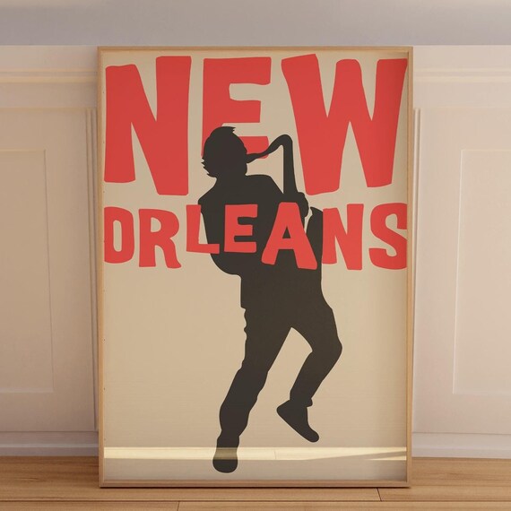 New Orleans Jazz Vintage Poster, Music Lover Art Print