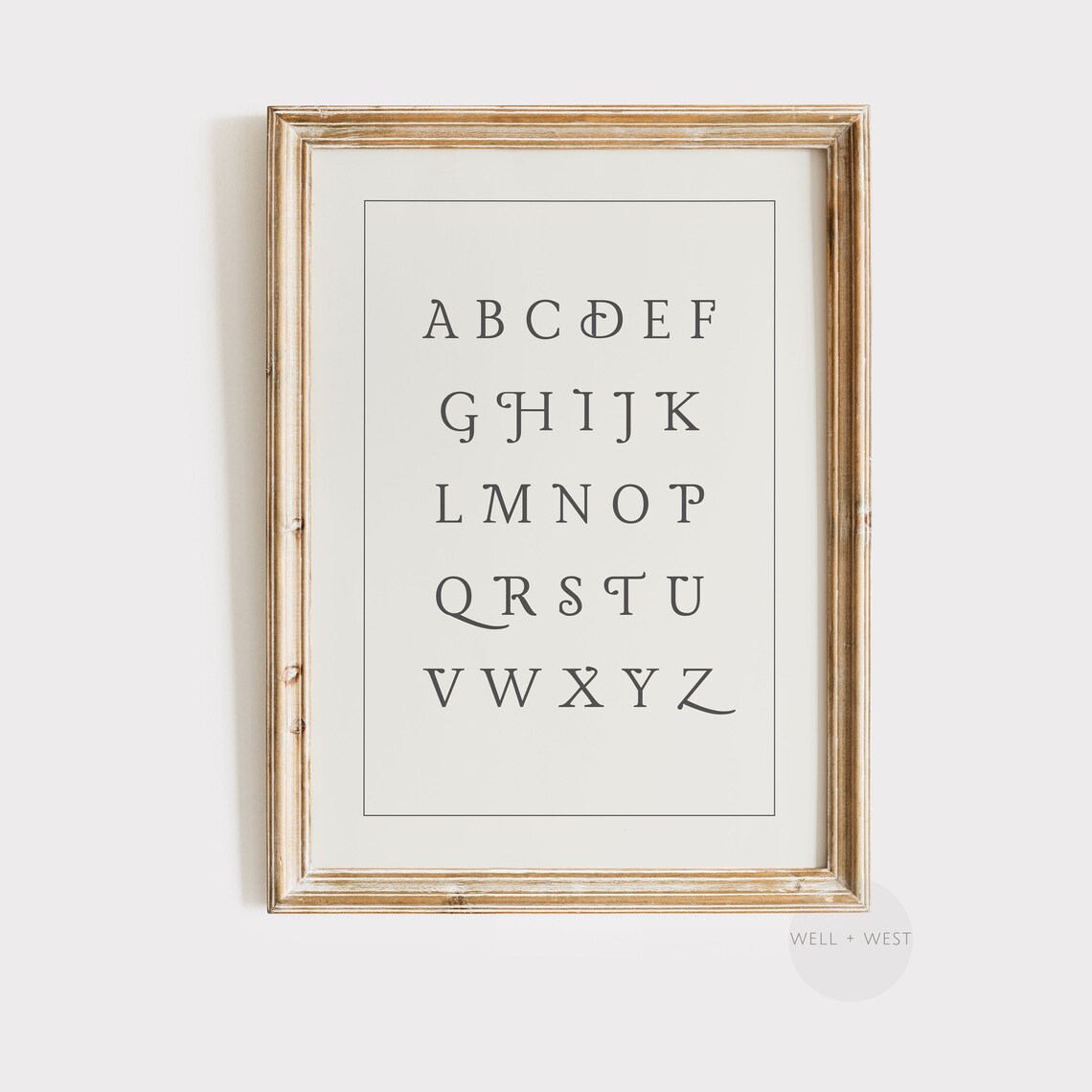 Vintage Alphabet Art Print for Nursery and Playroom