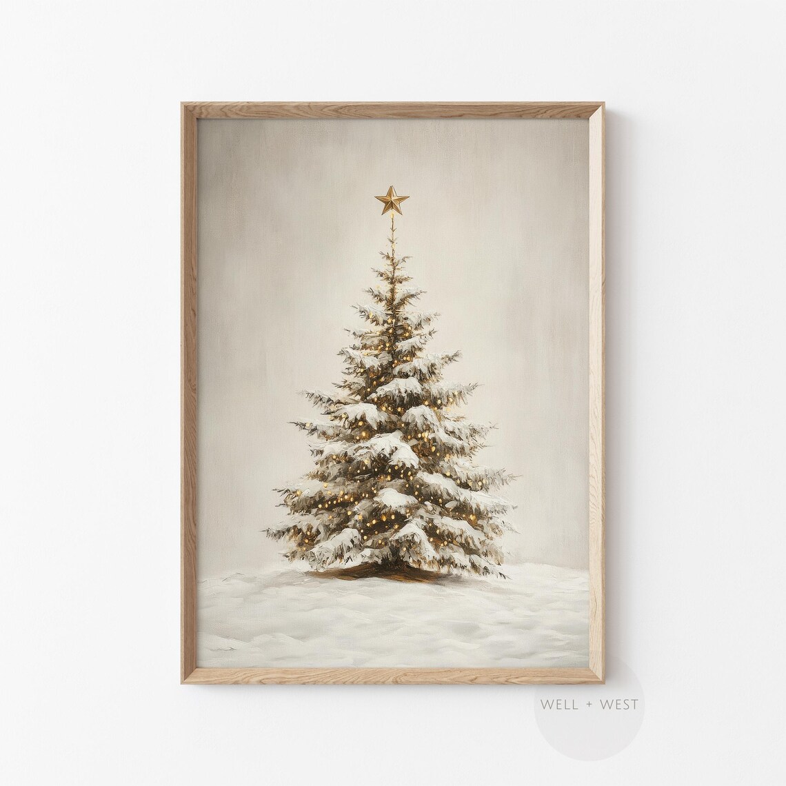 Christmas Tree Print, Vintage Style Winter Holiday Art - Image 3