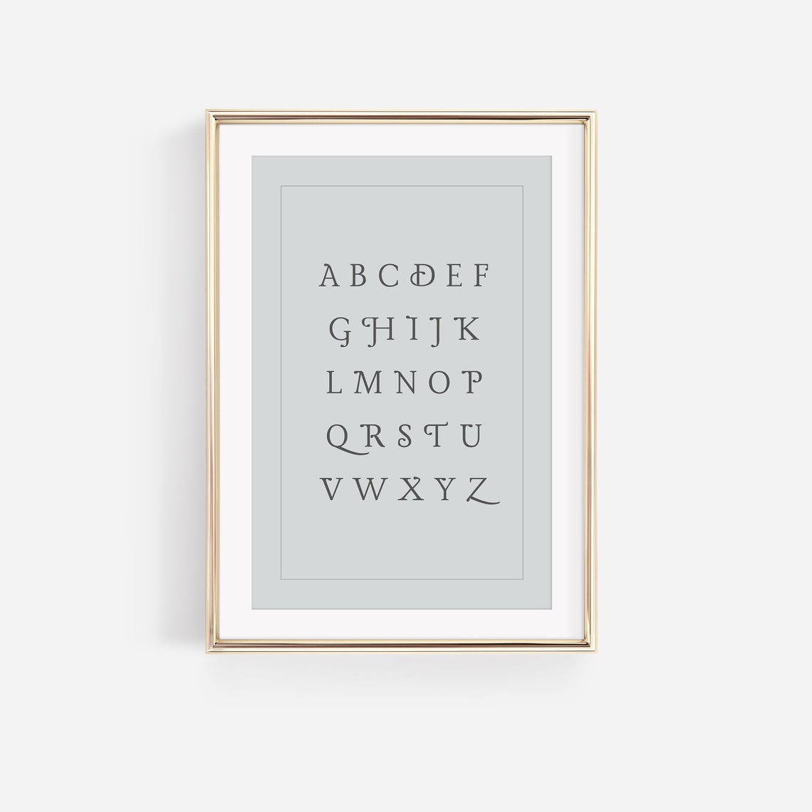 Vintage Blue Alphabet Nursery Wall Art Kids Playroom ABC Print - Image 2