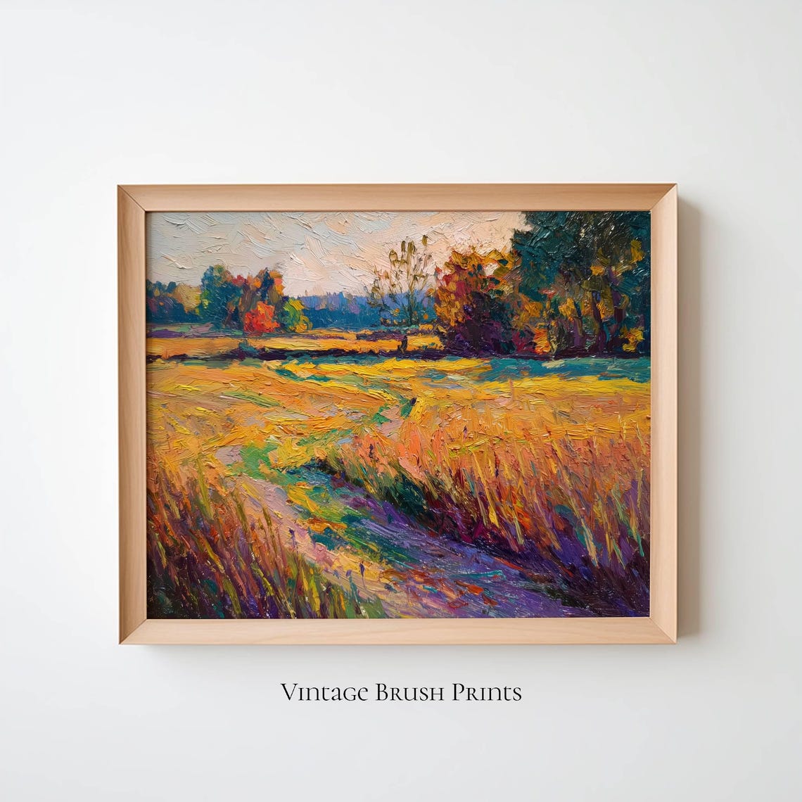 Harvest Gold Wheat Field Winding Path Autumn Countryside Poster