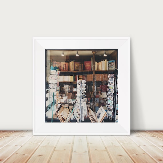 Charming Paris Bookstore Window Display Literary Photo Poster