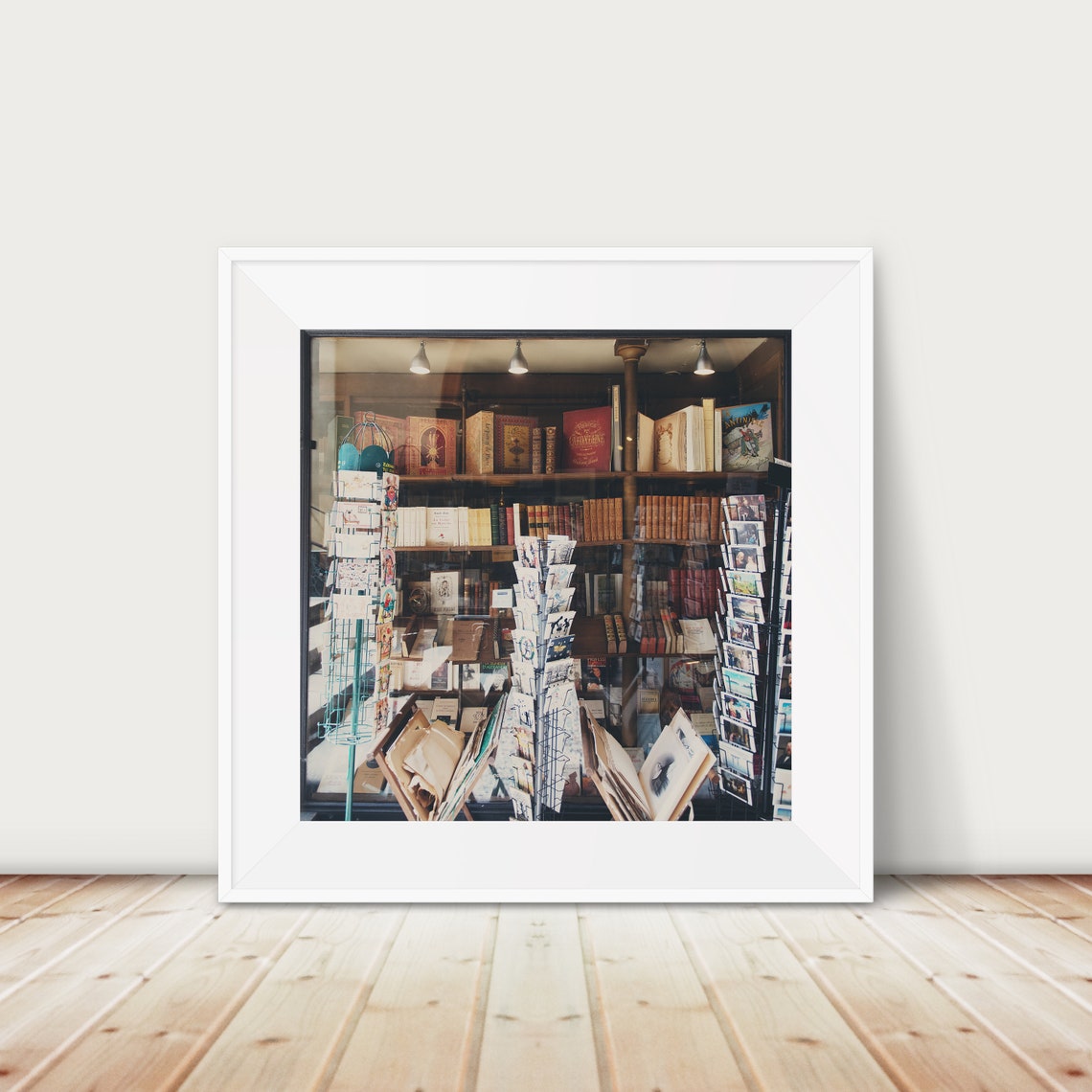 Charming Paris Bookstore Window Display Literary Photo Poster