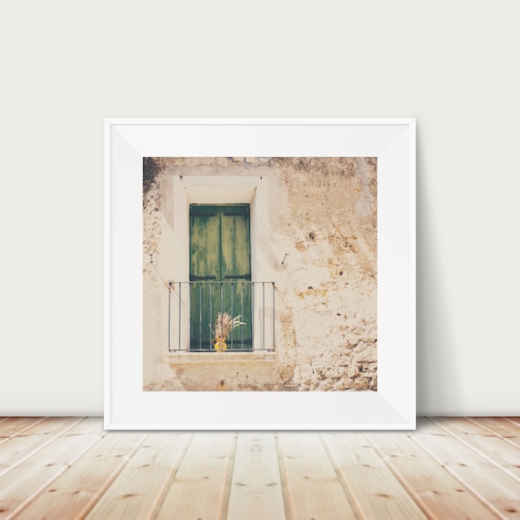 Green Shutters Rustic French Window South of France Photo Poster