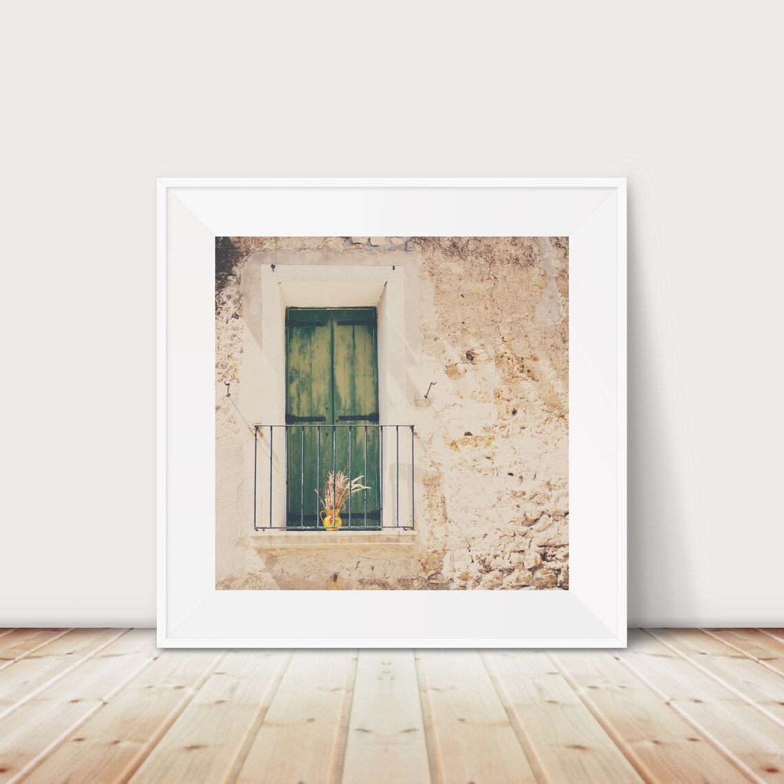 Green Shutters Rustic French Window South of France Photo Poster