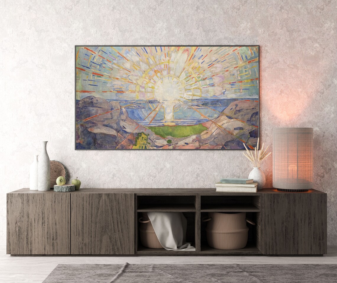 Edvard Munch The Sun Radiant Sunrise Over Fjord Symbolist Masterpiece Wall Art - Image 3