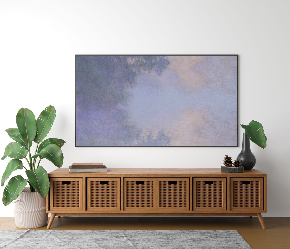 Dreamy Pastel Abstract Cloud Painting in Soft Lavender Hues Poster - Image 3