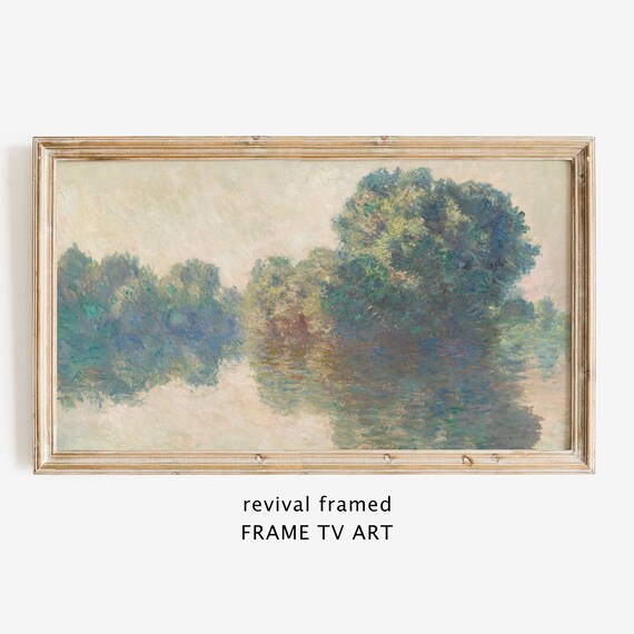 Spring Landscape Frame Tv Art Monet Vintage Painting Frame Tv Art Neutral Beige Home Decor Large Art Monet Art