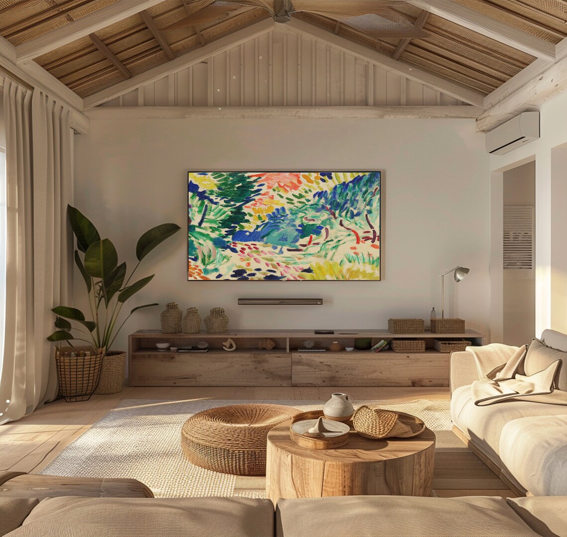 Fauvist Abstract Garden Landscape Painting with Bold Colorful Brushstrokes Poster - Image 3