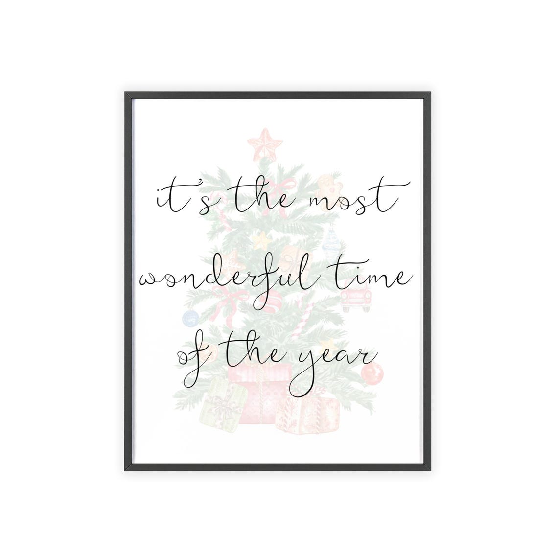 Most Wonderful Time Of The Year Pastel Tree Script Holiday Poster - Image 3
